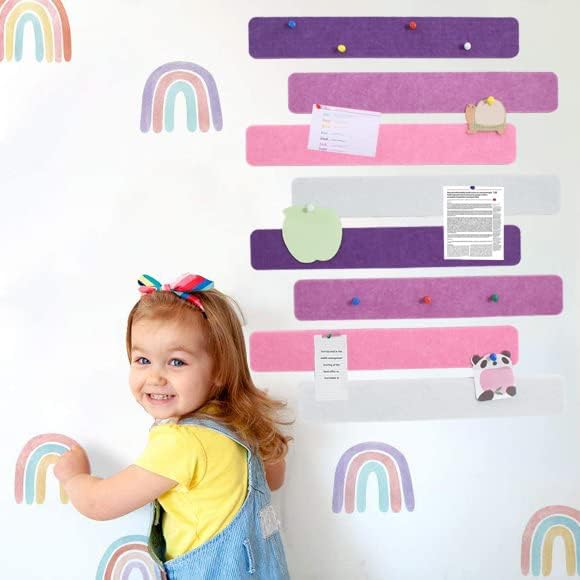 Vuzvuv Black 28"x16" Large Cork Board with 50 Push Pins & Sticky Notes, Self-Adhesive Bulletin Board for Wall, Felt Pin Vision Board for Paste Notes,Schedules Offices Home
