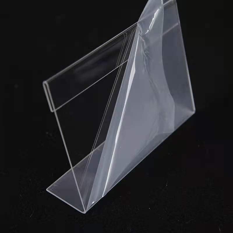 Clear Acrylic Sign Holders with Slanted Back, Adjustable Desk Display Stand for Office and Business,Acrylic Store Price Tag Rack with Slant Back Any Literature Flyer Document Rack(4 * 6cm)