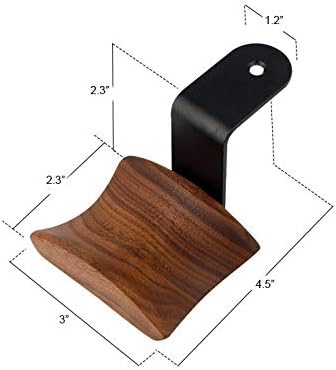 YANGMEI Under-Desk Mount Headphone Hanger Holder Headset Stand Walnut Wood Headphone Rack Hook Desk Tabletop Tape Under-Desk Mount Headphone Hanger Holder for Audio,Studio & Gaming Headphones