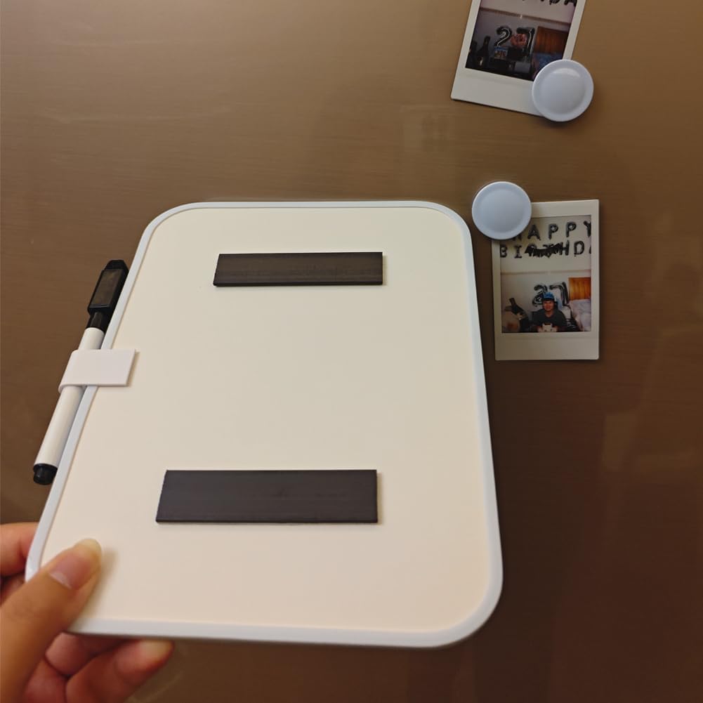 Small Dry Erase Board,Fridge Whiteboard,6" X 8" with Dry Erase Markers Magnetic and 2 Magnets,Mini Whiteboard for Office Door,School Lockers(White)