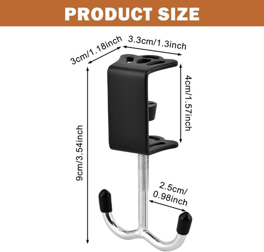 3 Pack Purse Hook for Table&Desk,100lb Capacity High-Strength Alloy Hanger,Multi-Use Desk Hooks with Adjustable Clamp-On Design for Handbag,Backpack,Headphone,Space-Saving Office Table Accessories