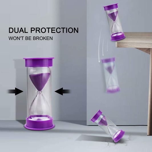 EMDMAK Sand Timer, Acrylic Hourglass Colorful Sandglass Timer 1 min/2 mins/3 mins/5 mins/10 mins/15 mins Sand Clock Timer for Games Classroom Home Office(Pack of 6)