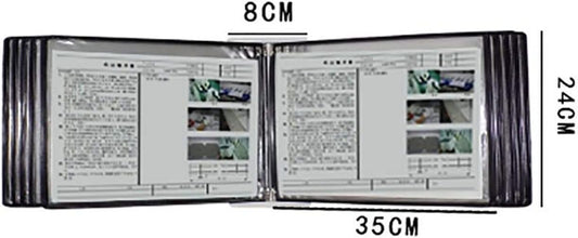 Wall-Mounted Catalog Display Rack - Office File Organizer with Clips & Panels, Flip Book Holder, Black Reference System for Efficient Document Storage & Easy Access