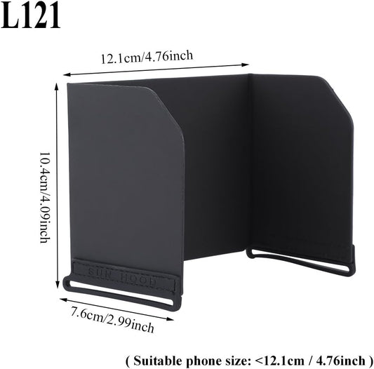 Sun Hood, 4 Types Foldable Sunshade for Phone Tablet Drone Monitor Accessory (L121) for Outdoor Photography Pilots and Travelers