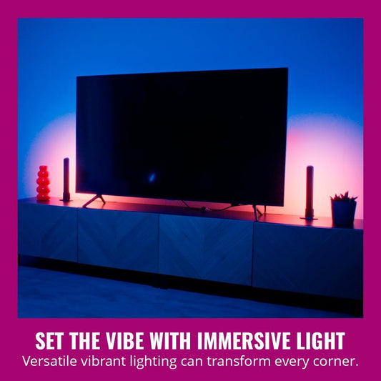 WiZ Connected Gradient Light Bars, RGBIC, Display Multiple Colors, 150 Lumens, Versatile Placement, Easy Setup, LED, Connect to Wi-Fi, Control with App/Voice