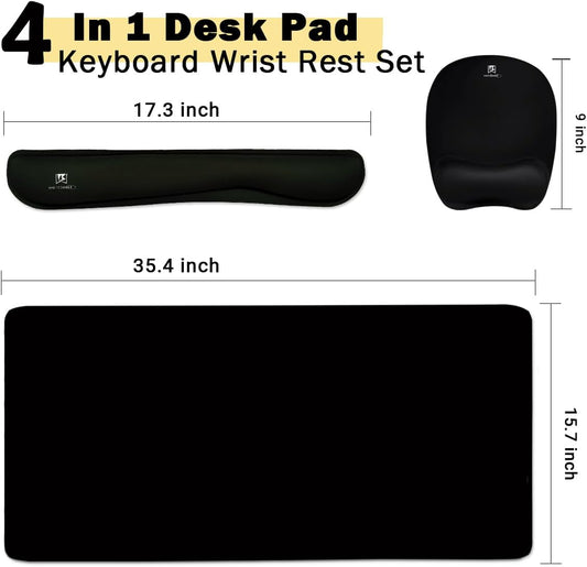 WB WEIRDBEAST Keyboard Wrist Rest Large Mouse Pad Wrist Support for Computer, 4 in 1 Memory Foam Keyboard Pad Desk Mat Ergonomic Hand Rest Wrist Cushion for Home Office Gaming-Pink