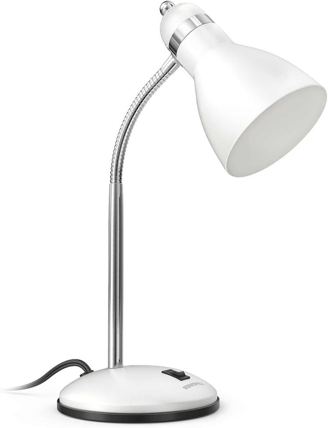 LEPOWER Metal Desk Lamp, Eye-Caring Table Lamp, Study Lamps with Flexible Goose Neck for Bedroom, Home Office (Matte Black)