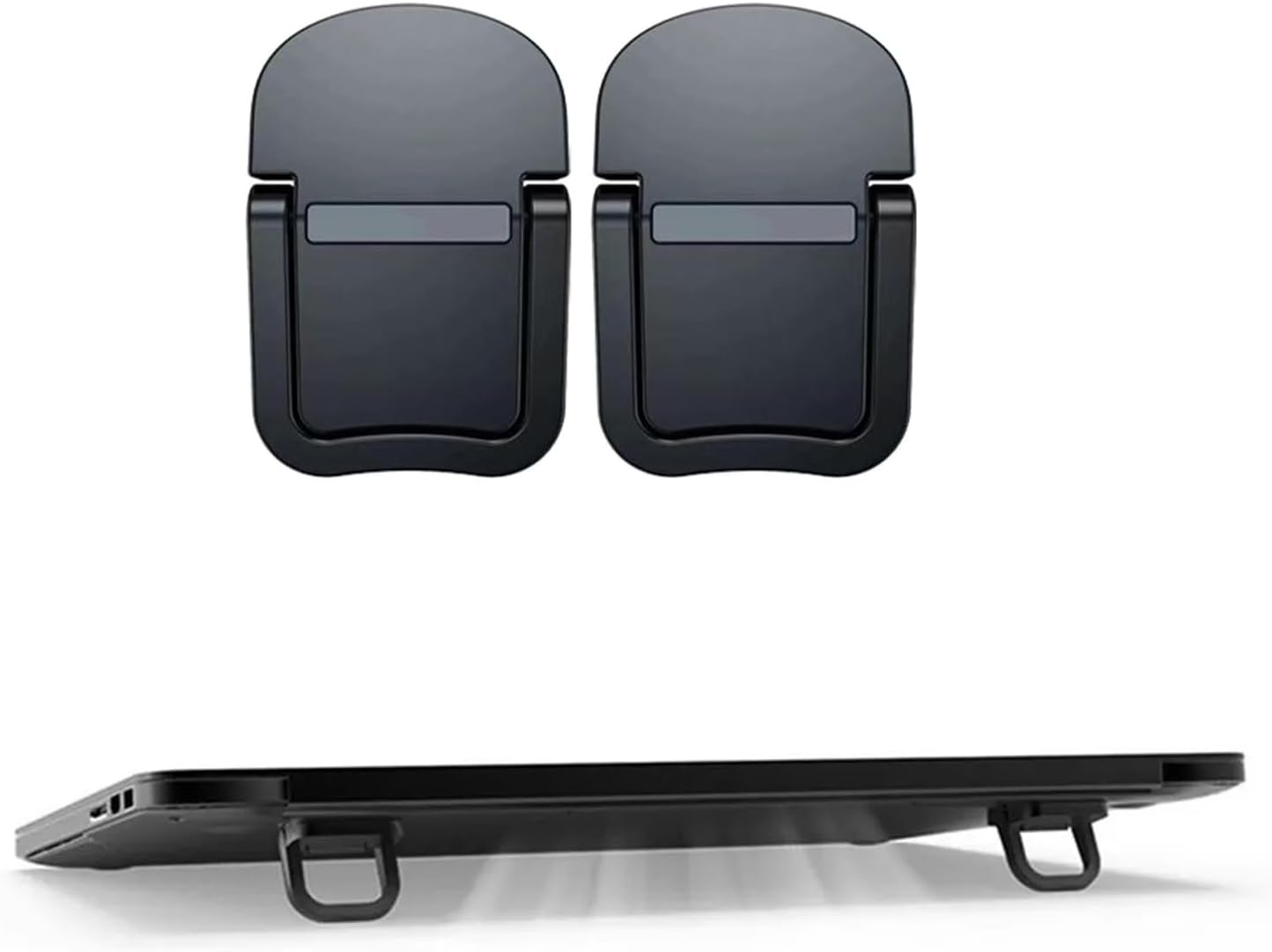 Mjaie 2Pieces Laptops Stand Invisible Computer Stand Foldable Portable Ventilated Desktop Laptops Bracket Keyboards Stand Triangular Support Angle, Silver
