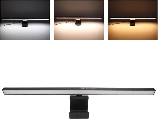 Monitor Light Bar Desk Light Bar 3 Switchable Light Modes Stepless Dimmable Touch Control Computer Screen Light Bar for Office Home White (White)
