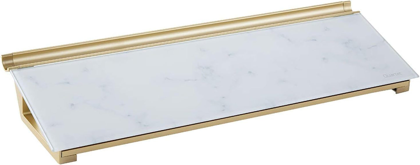 Quartet Glass Desktop Computer Pad, 18" x 6", Whiteboard, Dry Erase Surface, Marble Surface (GDP186M)