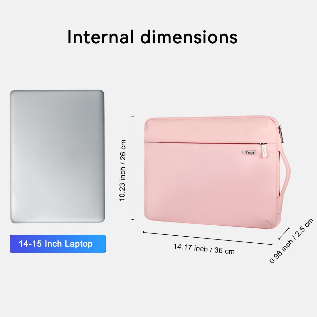Voova Laptop Sleeve Case 15.6 16 Inch with Handle, 360° Protective Waterproof Slim Computer Bag Cover Compatible with MacBook Pro M2/M3/M4 16, HP Acer Lenovo Yoga ThinkPad Asus Laptop, Grey