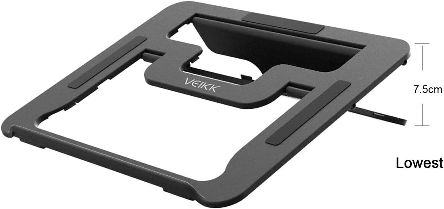 VEIKK Drawing Tablet Stand for Desk Foldable and Adjustable Graphics Tablet and Pen Display Stand,Non Slip 15° to 75° Angle Adjustable for 10 to 15.6 Inch Drawing Monitor