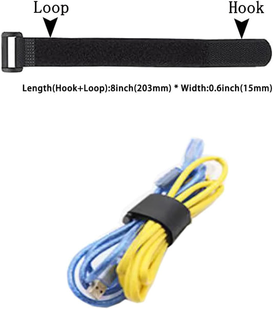 20 Pack (12 x 1 Inch) Reusable Fastening Cable Straps,Adjustable Multi-Purpose Hook and Loop Straps Nylon Cable Ties for Wire Cable Management Home Office Garage Outdoor Organization