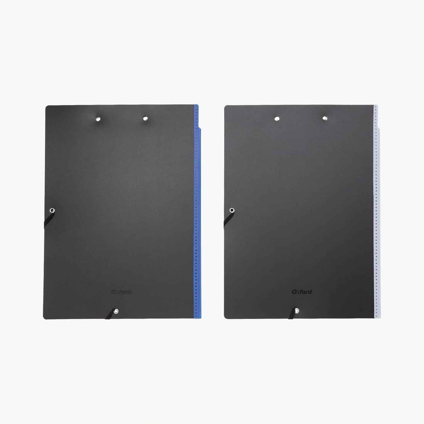 Oxford Clipboard Folio with Storage, 4 Pockets, Penholder, 2 Pack, 2 Color Combos (Gray/Black, Blue/Black), Great Nursing, Office, Classroom Clipboard (82177)