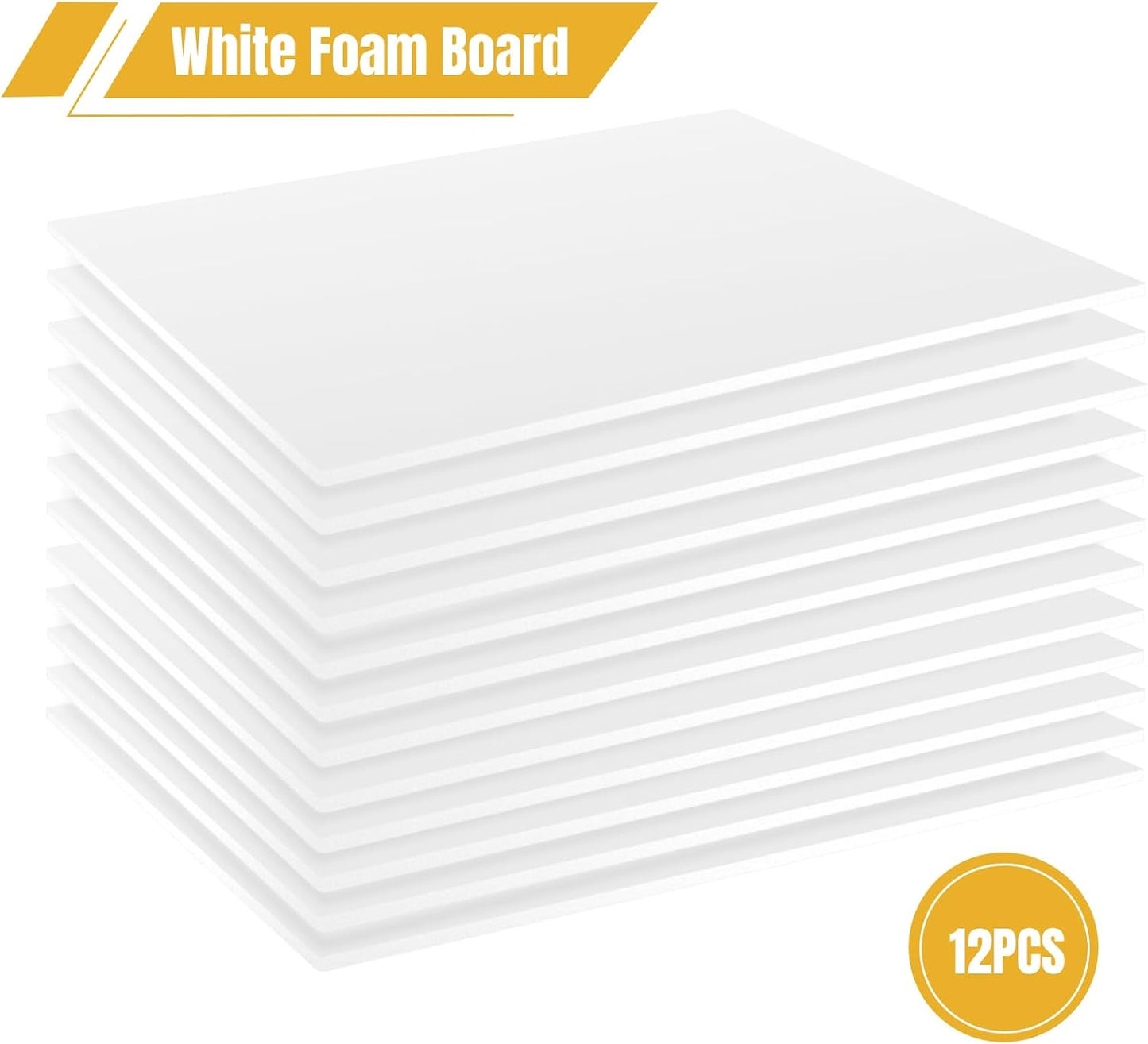 3 Pack White Foam Board 24"x36", 0.23" Thick Foam Core Board for Projects, White Poster Board for Painting, Displaying, and Craft Projects