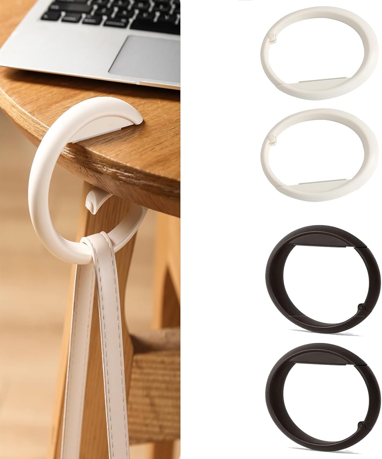 ZEUP 4 PCS Wallet Hooks for Tables, Classrooms, Offices, Travel, Multi-Purpose Portable Bag Hooks for Desks, Earphones, Keys, Backpacks, Office Desk Accessories