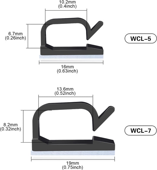 XHF 120 PCS Adhesive Cable Wire Clips Black, Outdoor Christmas Light Clips, Cable Management Wire Organizer Cord Holder for Under Desk, Car, Wall, TV PC Ethernet Cable