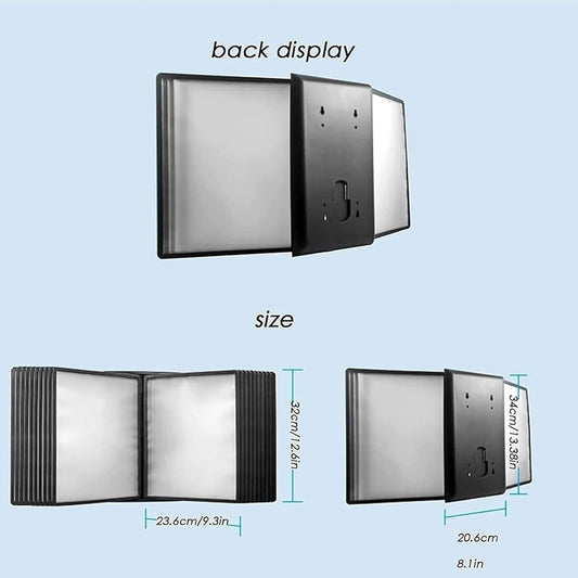 Wall Mount Reference Organizer, Poster Flip Book Display, Reference Display Document Holder with Two Ways of Use, Quick and Easy Access, for Meeting Poster Display and Storage
