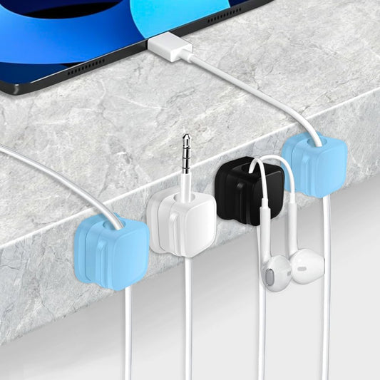 18 Pack Cord Organizer Holder,Magnetic Cable Clips Management, Easy Adhesive Phone USB Charger Cord Keeper, Hide Or Organize Desk Cable for Kitchen, Office, Car, Nightstand (Black)