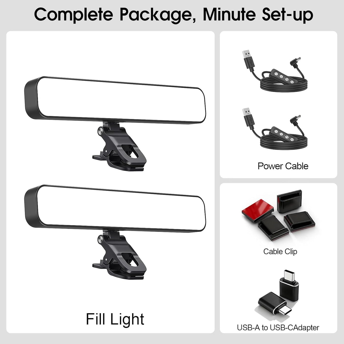 ALTSON 16W 2PCs Video Conference Lighting, LED Streaming Light Clip-On, Zoom Lighting for Computer Monitor Webcam Laptop, Desk Ring Light for Video Recording Podcast, Eye-Caring&360° Rotary Backlight