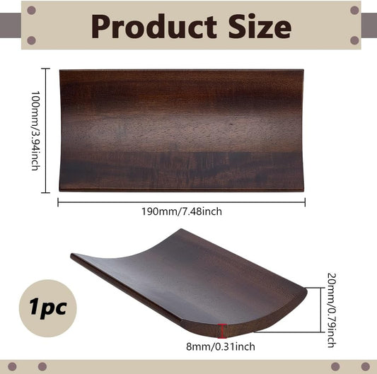 FINGERINSPIRE Wooden Pen Tray 7.48x3.94 Inch Pens Display Holder Arch Shape Walnut Wood Pen Tray Coconut Brown Wooden Pens Desk Organizer for Writing Tools Pencils Office Stationery Desk Decoration