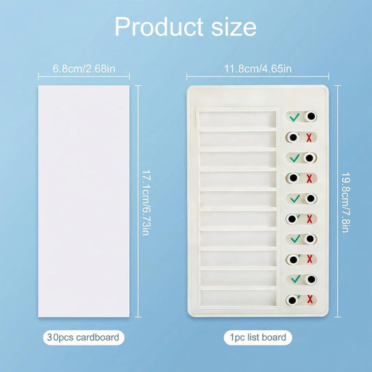 Dry Erase Chore Chart, Standable Whiteboard Checklist Board, ADHD Tools for Kids to Do List Checklist Task Board, Reusable My Chores Checklists Task Boards for Refrigerator, Wall, Desk with 30 Sliders