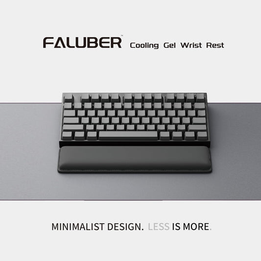 Faluber Cooling Gel Wrist Rest, 17.3-inch Length for Full-Sized Keyboard, Memory Foam Palm Rest with Non-Slip Footpad, Ergonomic Design, Stain Resistant, PC Accessory Gaming Gear (Large-Full Size)