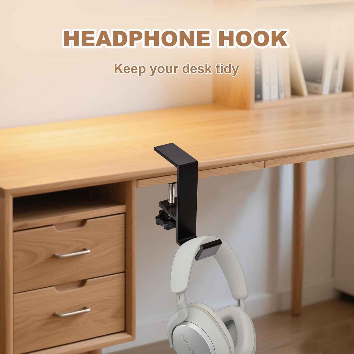 Purse Hook for Table, Bag Hook for Desk, Women's Handbag Holder Backpack Hangers, Metal Adjustable Arm Clamp-on Under Desk Hooks for Hanging