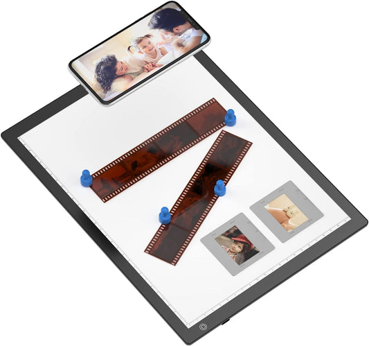 Eyesen Slide Viewer Light Box, for Scanning Film Negatives and Slides, Artist Sketching, A4 Ultra-Thin Light Pad Scanner with 3 Adjustable Brightness, USB Powered