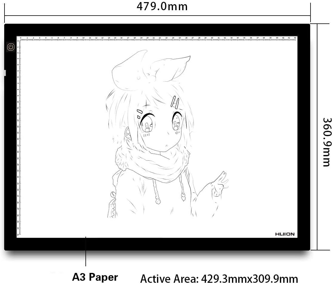 Huion A3 Thin Light Box LED Light Pad Light Tracer for Artcraft Tracing Animation Drawing Sketching Calligraph