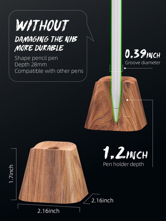 Solid wood vertical Pencil 1 2 Holder bracket Compatible with Stylus container. Ballpoint bracket stand Pen rest.Universal pen Racks Protect case and Stylus box-FBZ-M