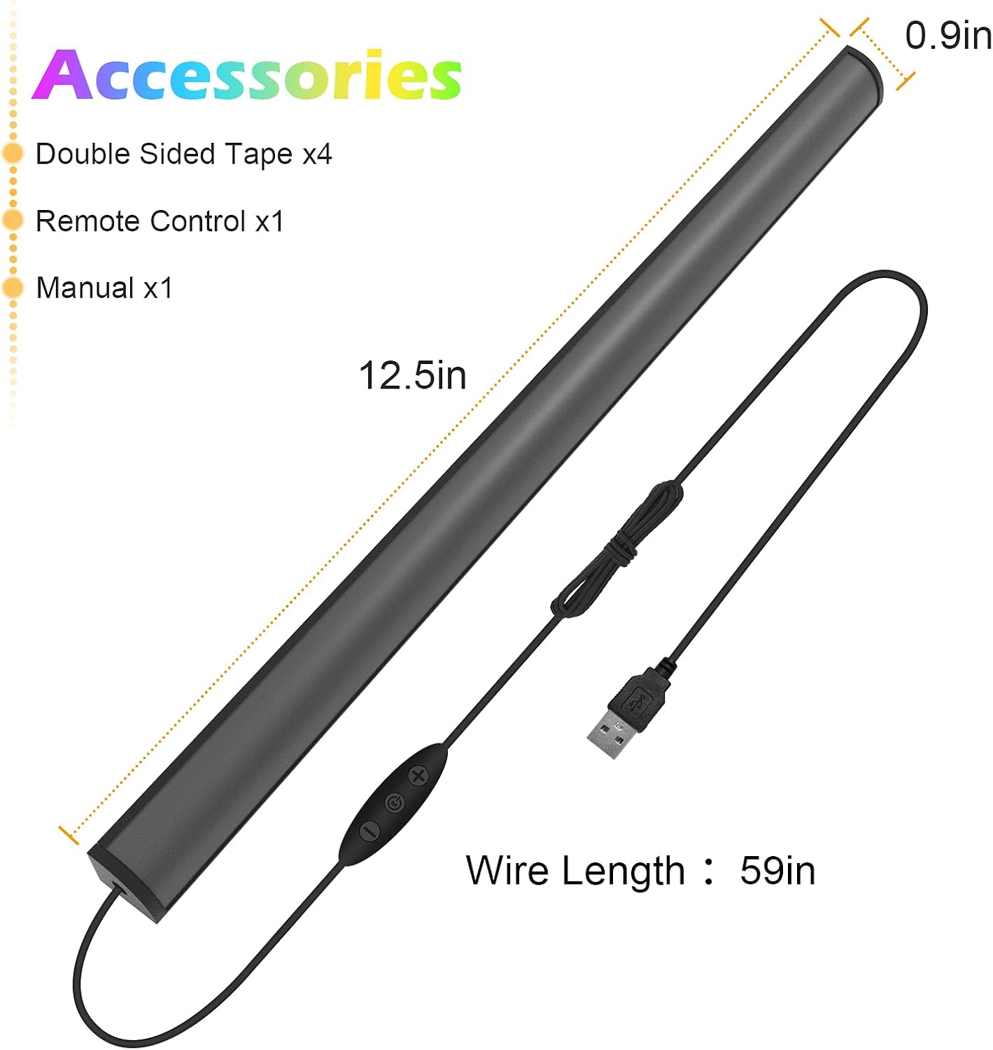 WILLED RGB Under Monitor Light Bar, Gaming Lights for Gaming Setup, RGB Desk Led with Remote Controller, 5V USB Led Light Bar, Keyboard Gaming Light for Desk/PC/Monitor/Computer/Setup/Room Accessories