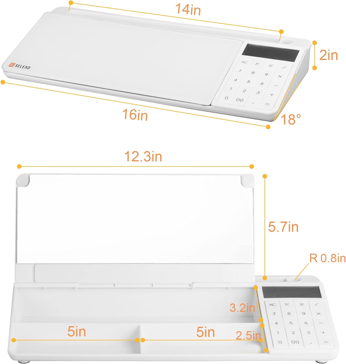 SELEAD Desktop Glass Whiteboard with Wireless Charger Station, Dry Erase Board Computer Pad Keyboard Stand with Organizer for Home, School, Office Desk Accessories, Black
