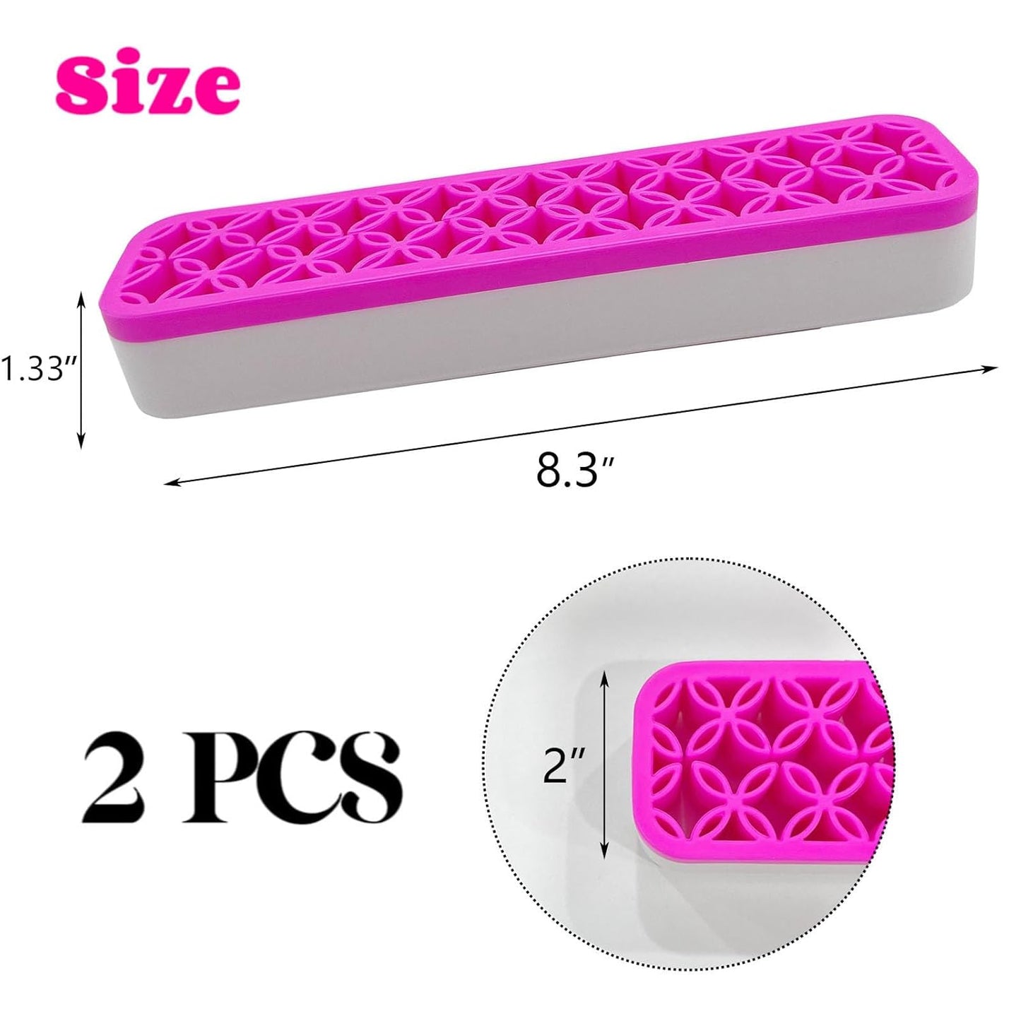 TANG SONG 2 PCS Rectangle Silicone Make up Brush Holder Cosmetic Storage Box Desktop Organizers (Black)