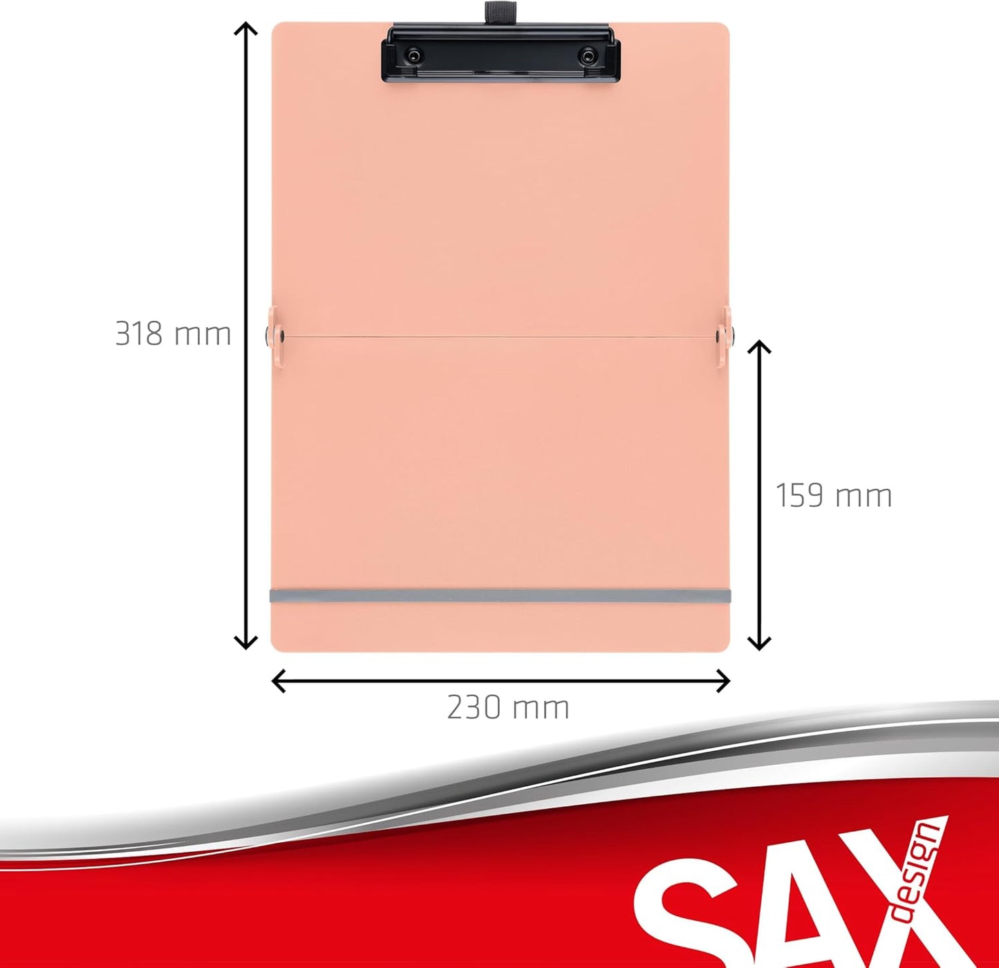 Sax Folding Clipboard Blueberry Clipboard A4 to A5 Portrait and Landscape Format Ideal for Travel and Business Holds 30 Sheets Includes Elastic Closure Band and Pen Loop Durable & Shockproof