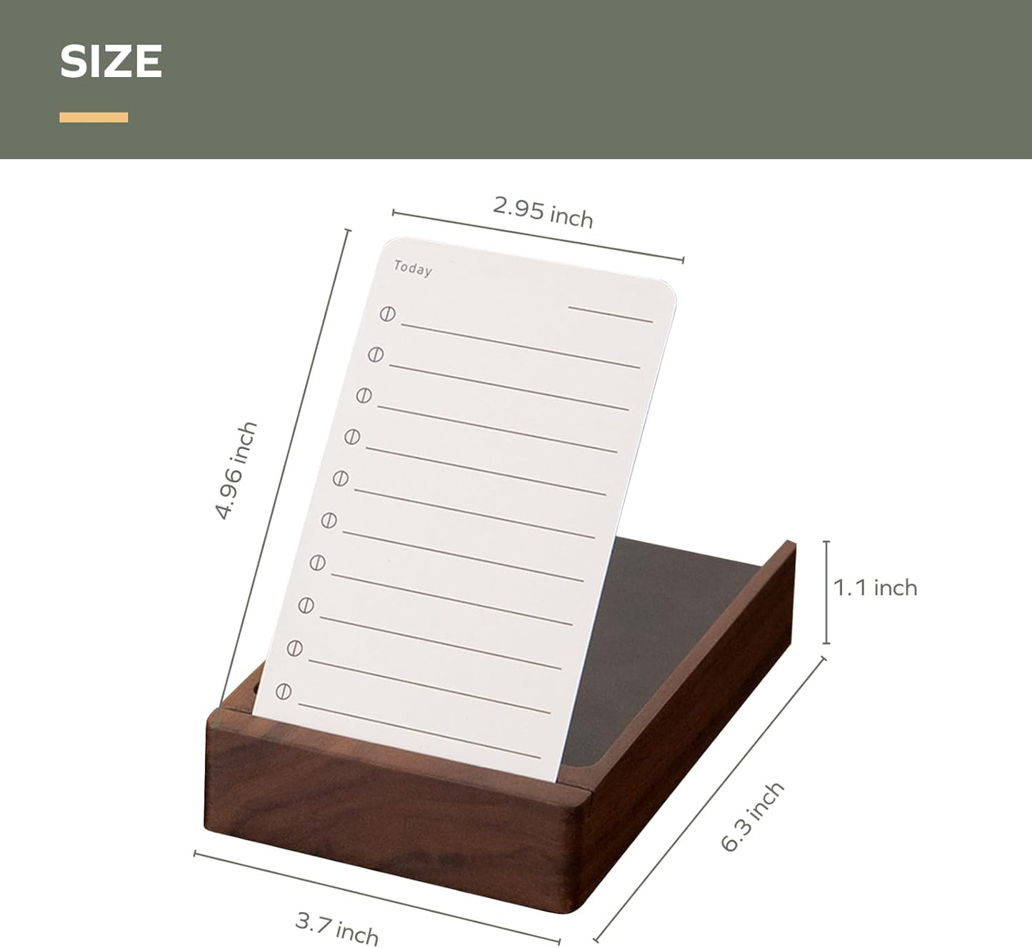 muso wood Daily To Do List Planner with Walnut Stand - 100 To Do List Cards - Undated Daily Planner Notepad for Desk Accessories and Supplies, Enhanced Productivity, Work Office Accessories