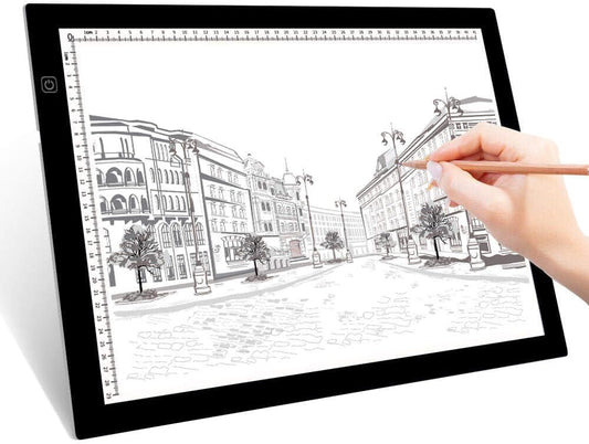 HUAYEYC B4 LED Copy Board Light Tracing Box, 3 Levels Adjustable Brightness Light Pad, for Tattoo Drawing, Streaming, Sketching, Animation, Stenciling, Vinyl Weeding, with 4Pcs Clip and Stand