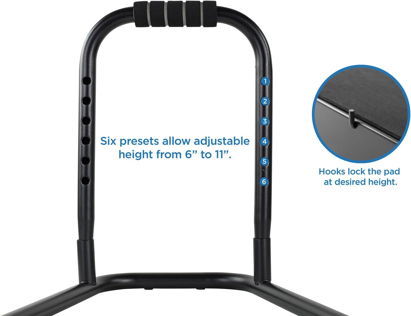 Mount-It! Height Adjustable Foot Rest for Standing and Sitting, Freestanding Under The Desk Footrest with Handle and Six Height Settings, Anti-Slip Padded Surface,Black