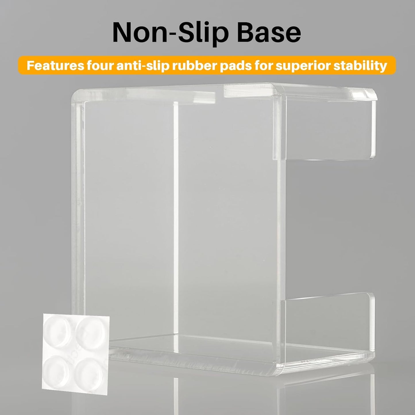 Acrylic Sticky Note Holder, 3x3 Inch Clear Dual Openings Square Notepad Organizer with Anti-Slip Base, Sticky Note Dispenser Memo Holder Case for Desk Office School Supplies(No Pads)