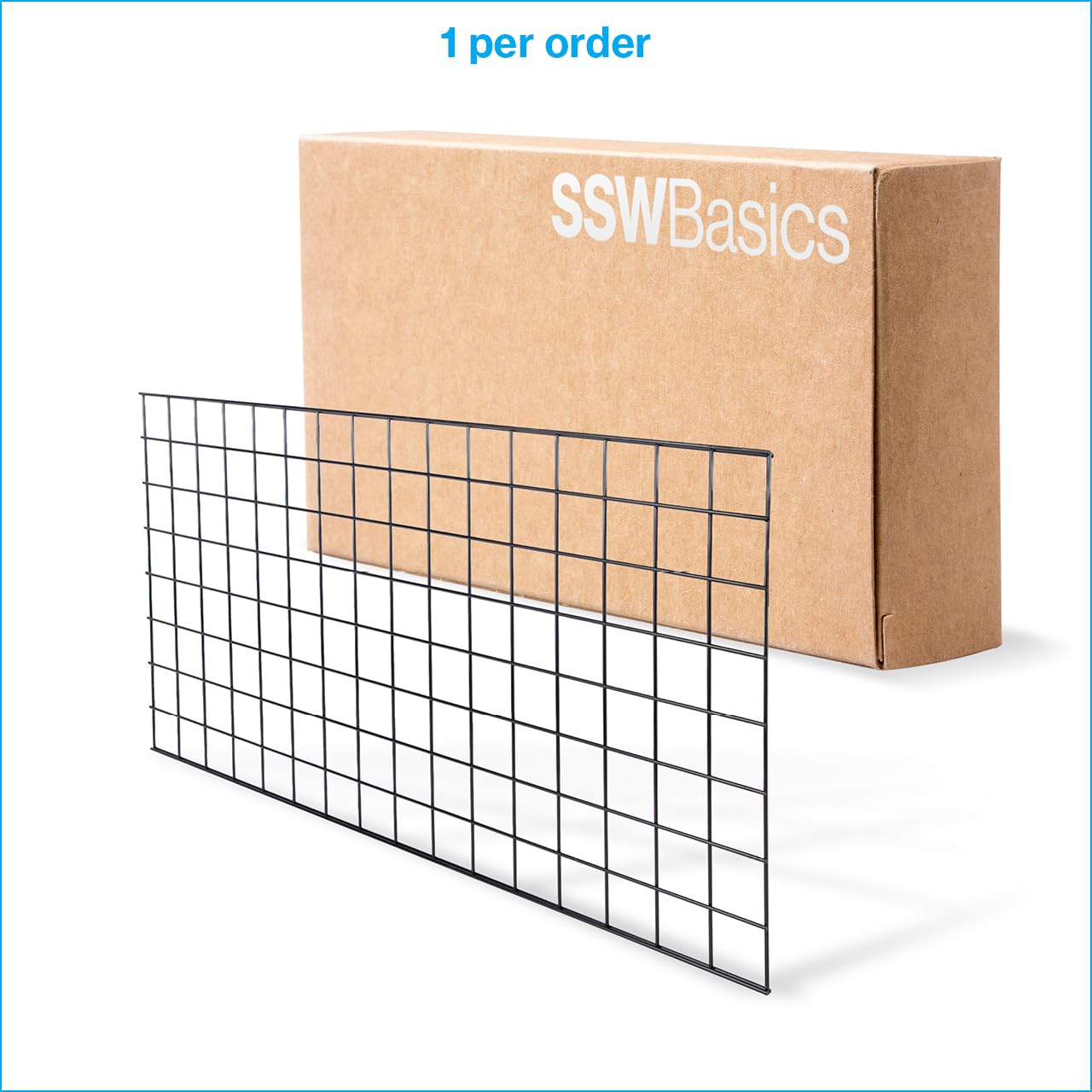 SSWBasics 2' x 4' Wire Grid Panel in Sleek Black - Sturdy Black Grid Wall Panels - Versatile Wire Gridwall Panel for Retail Display, Home Organization, and Wall Panel Decoration - Durable and Stable