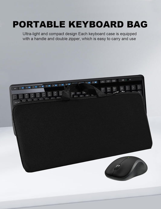 Portable Keyboard Bag Laptop Keyboard Sleeve Shockproof Dustproof Neoprene Case for Logitech MK345/MK850/ for Lovaky 2.4G Ergonomic Performance Wireless Keyboard Mouse Combo