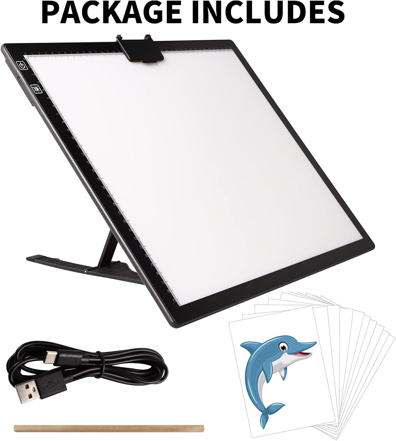 A3 Tracing Light Box, iVAOOZE A3 LED Light Pad with 3 Colors Mode Stepless Dimmable and 6 Levels of Brightness Light Copy Pad, Wireless Rechargeable Led Light Board for Diamond Painting Sketching