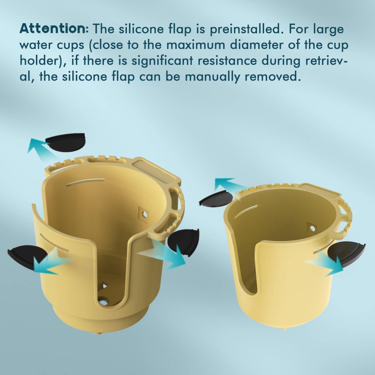 Desk Cup Holder with Headphone Hanger, Clip on Cup Holders for Desks with Spill-Proof Cup Design, Easy to Install, Enough to Hold 8-28OZ Coffee Cups, Water Bottles. (Black, Medium)