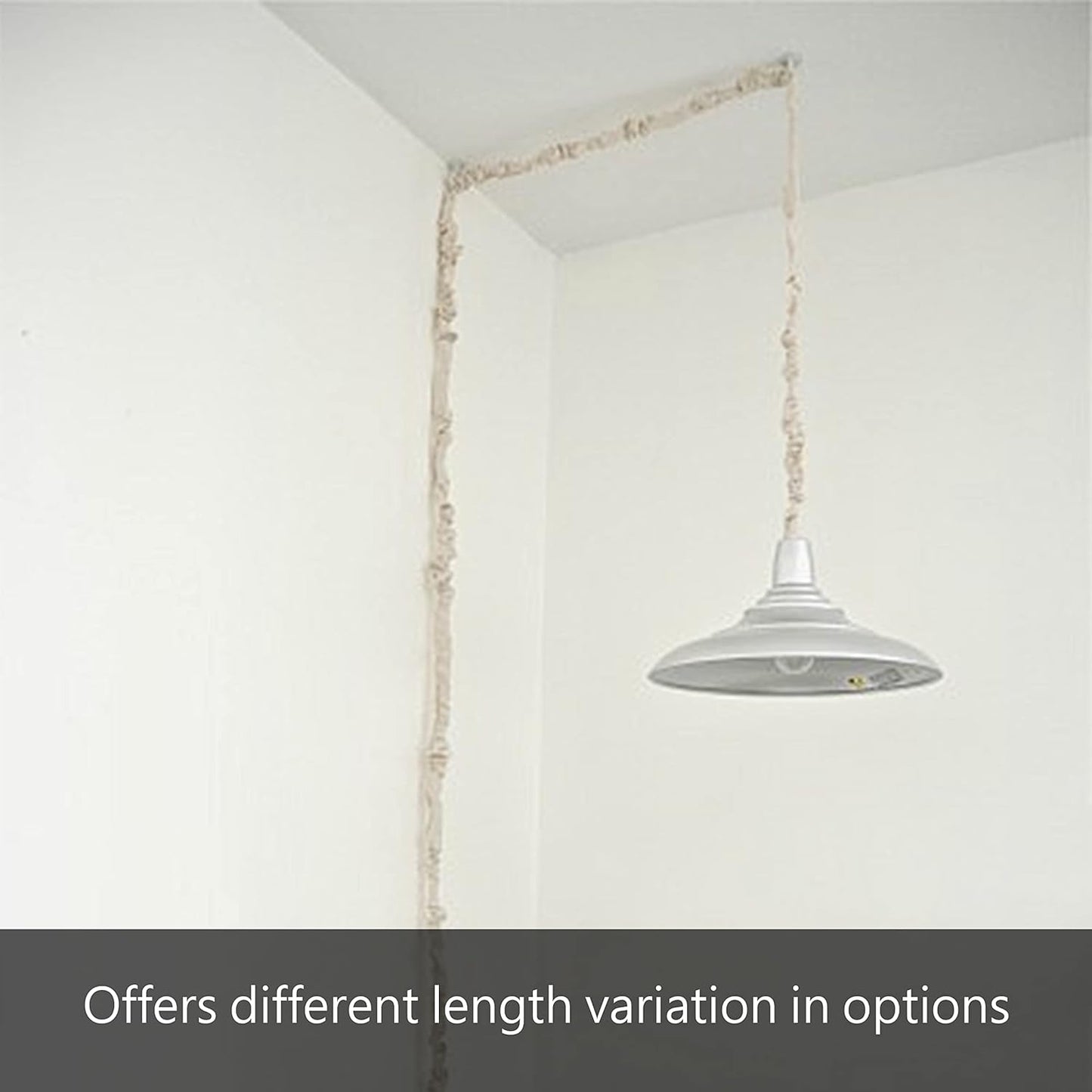 Aspen Creative 15003-11, 4' Wheat Burlap Texture Fabric Cord & Chain Cover, Easy to Install for Lighting Fixture, Cable Management, Lamp Wire Cover