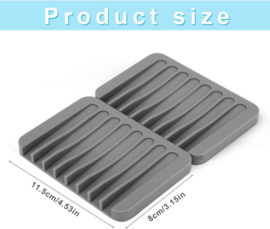 Penitue 2pcs Paint Brush Holders, Silicone Washable Paint Brush Organizer Stand with 8 Slots Paintbrush Rinse Holder for Oil Acrylic Watercolor Painting (Transparent & Blue)