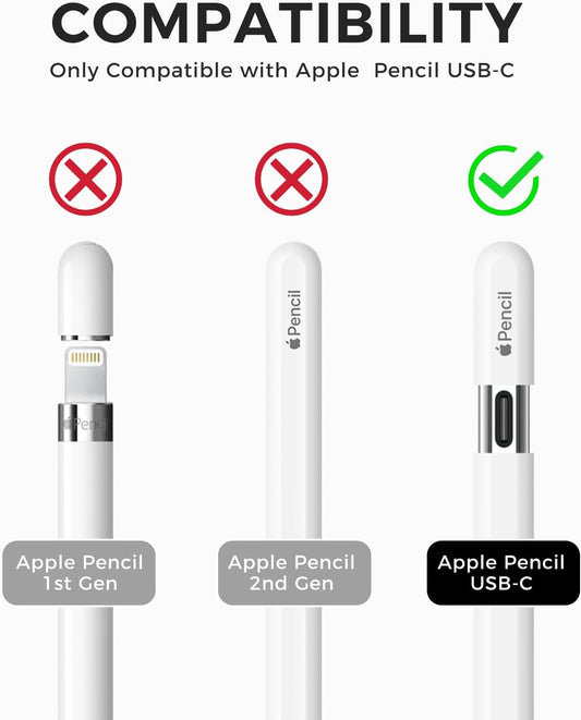 TRONWIN Apple Pencil USB C Case,Silicone Sleeve Protective Cover Perfect Grip Skin Classic Design with Sturdy Clip Compatible with Apple Pencil USB-c for ipad pro (Deep Grey)