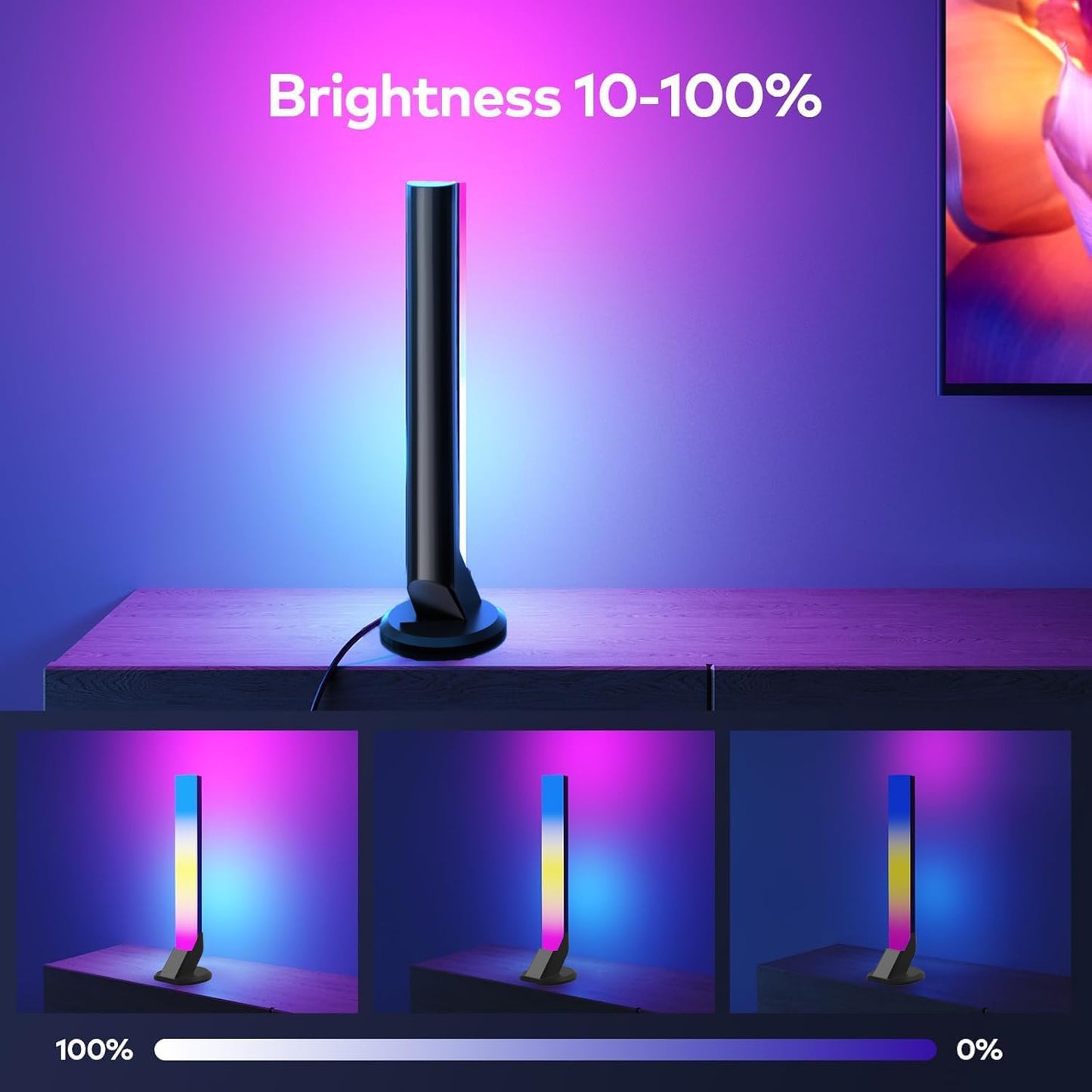 Gaming Light Bars with Dial Controller, Smart Gaming LED Lights RGB Light Bars Compatible with Alexa and Google Assistant, TV LED Backlight App Control Music Sync for Gaming Room Bedroom Decor Gifts