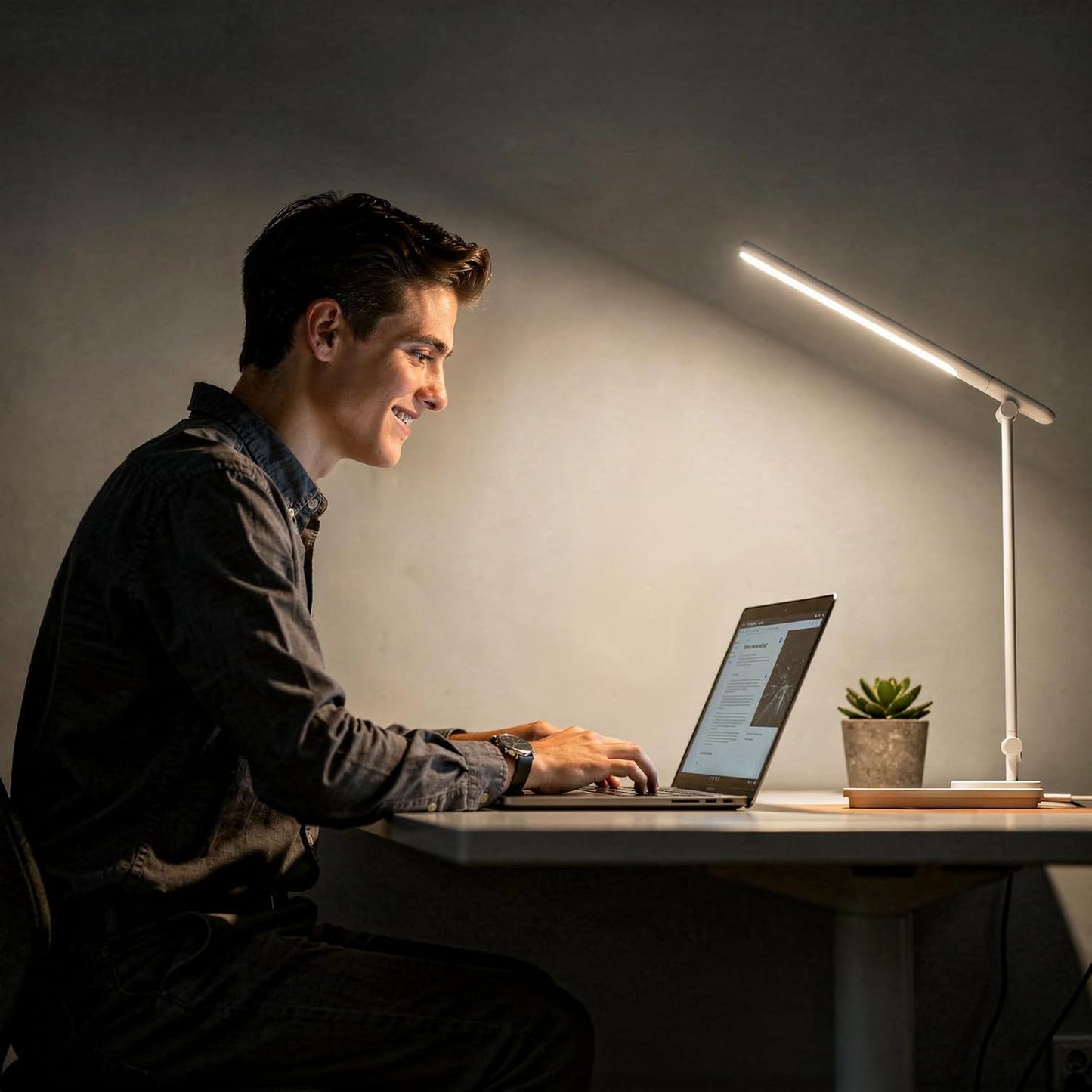 ELECTRI LED Desk Lamp, Touch Desk Light with USB Port, 5 Color & Stepless Dimming, 360° Rotatable & Foldable, Reading Lamp for Table Study Work Office Nail Craft Puzzle(with Adapter) (White)