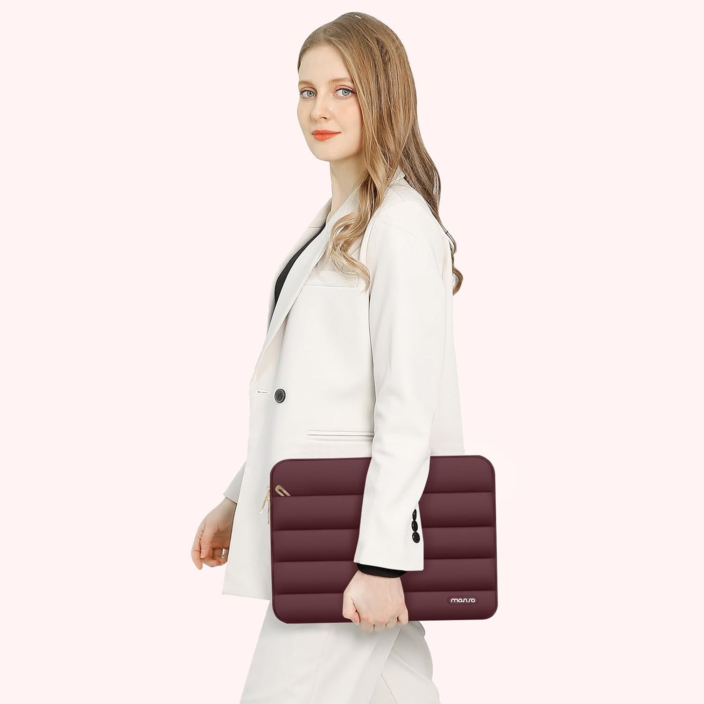 MOSISO Laptop Case 13.3 inch,13-13.3 inch Puffy Laptop Sleeve Compatible with MacBook Neo/Air 13.6 M5 M4 M3 M2 M1/Pro 13/14,HP Dell ASUS Lenovo,Polyester Horizontal Bag with Small Case, Sand