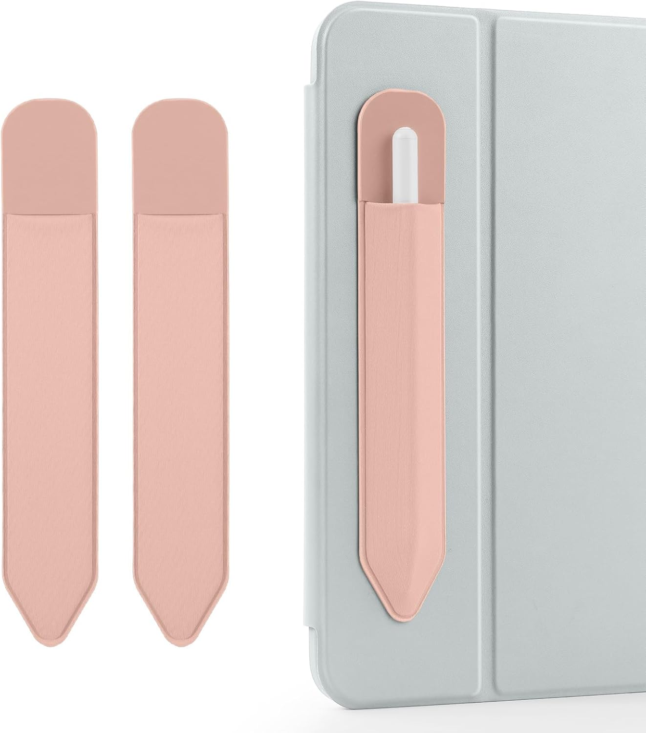 DTTO Pencil Holder for Apple Pencil 2nd & 1st Generation Case, New Apple Pencil Pro & USB-C Sleeve, Ultra-Thin Elastic Stylus Protective Pouch with Adhesive Attached to iPad, Pink Gold